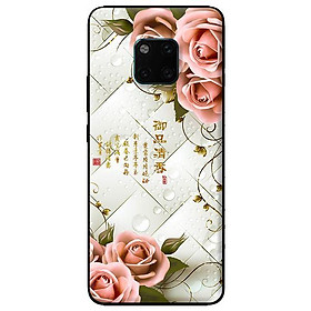 Ốp lưng in cho Huawei Mate 20 Pro mẫu Hoa Hồng Nền Sọc - Hàng chính hãng