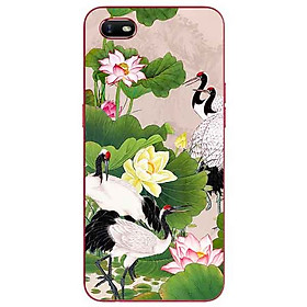 Ốp lưng in cho Oppo A1K Mẫu Sen Và Hạc