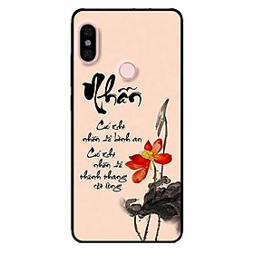 Ốp lưng in cho Xiaomi Redmi Note 5 Pro Mẫu Thư Pháp Nhẫn Nền Hồng