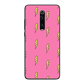 Ốp Lưng in cho Xiaomi Mi 9T Mẫu Tia Chớp Nền Hồng - Hàng Chính Hãng