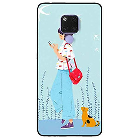 Ốp lưng in cho Huawei Mate 20 Mẫu Cô Gái Tai Mèo