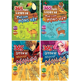 Sách - 365 Ngày Luyện Vẽ Thế Giới Động Vật Và Nhân Vật Manga - Chọn Lẻ 4 Chủ Đề - Megabook