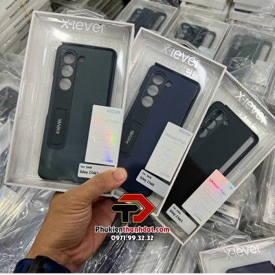 Ốp lưng da cho SamSung Galaxy Z Fold5 chính hãng X-level có chân chống tiện dụng - Hàng chính hãng