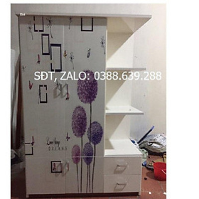 Tủ nhựa đài loan 3D có kệ trang trí New