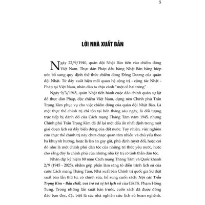 Nội các Trần Trọng Kim. Bản chất, vai trò và vị trí lịch sử ( Xuất bản lần thứ tư, có chỉnh sửa, bổ sung) - bản in 2025
