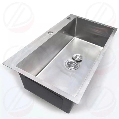 COMBO Chậu Rửa Chén Bát Có Kệ Chân Nhiều Kích Thước Lắp Thêm 2 Bàn Chờ Rộng Rãi - Gồm chậu, xi phông, kệ chân, 2 bàn rời