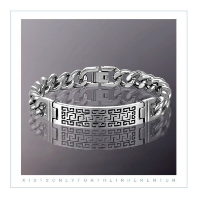  Lắc tay nam thời trang mặt chữ nhật viền mê cung phong cách sành điệu MST93