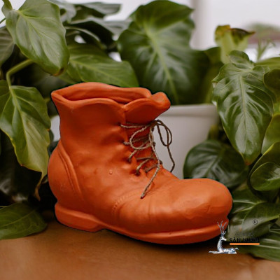 Chậu Hình Chiếc Giày - Chậu  Đất Nung Trồng Cây Size 15cm