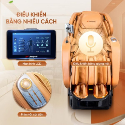 Ghế Massage Toàn Thân Giá Rẻ Lifesport LS-799, Điều Khiển Bằng Giọng Nói, Ion Âm Hiện Đại