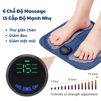 Thảm Massage Chân Xung Điện Kachi MK424 Pin Sạc - Giảm Đau Mỏi, Cải Thiện Tuần Hoàn Máu - hàng chính hãng