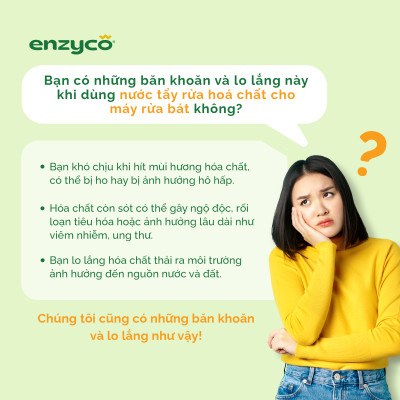 Gel rửa chén bát sinh học cho máy ENZYCO 850ml - Chiết xuất Bồ hòn và Enzyme Dứa