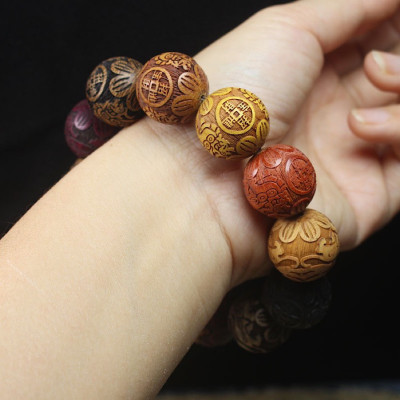 VÒNG TAY CHUỖI 12 LOẠI GỖ 20ly KHẮC TỲ HƯU CHIÊU TÀI TIẾN BẢO THU HÚT TÀI LỘC , BÌNH AN