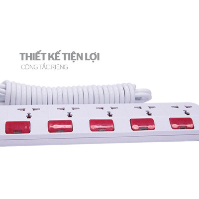 Ổ cắm điện Sunhouse SHE-OC1-5RD - Bảo hành 12 tháng