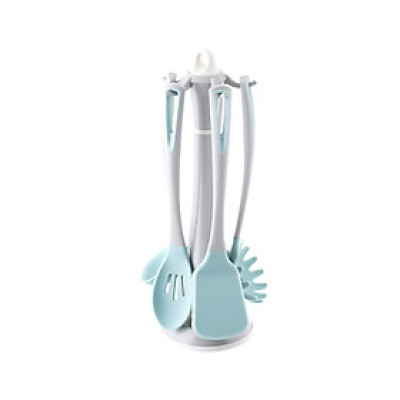 Bộ dụng cụ 5 món silicon SUNRISE (xẻng chiên, xào, vá múc canh, vá dài, phết) - Xanh