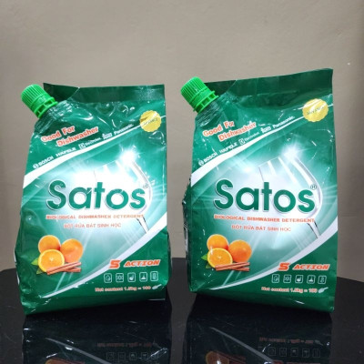 Bột rửa bát sinh học SATOS 1.5kg- Dùng cho máy rửa bát