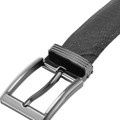 Thắt Lưng Nam Da Đà Điểu Bản Lớn Trơn Đầu Kim Huy Hoàng HT4429 - Đen