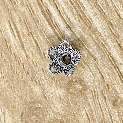 Combo 8 cái charm bạc chụp hạt, bọc hạt họa tiết hoa văn 8mm - Ngọc Quý Gemstones