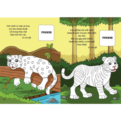 Sách - Bé tô màu: Khám phá rừng xanh hùng vĩ (20+ hình dán sticker (VT -MK)