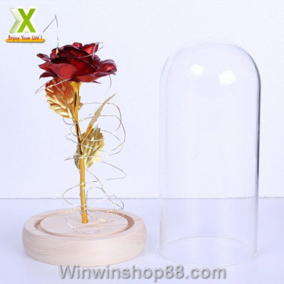 Đèn hoa hồng mạ vàng 24k có đèn LED