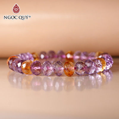 Vòng tay đá flourite facet mệnh hỏa thổ - Ngọc Quý Gemstones