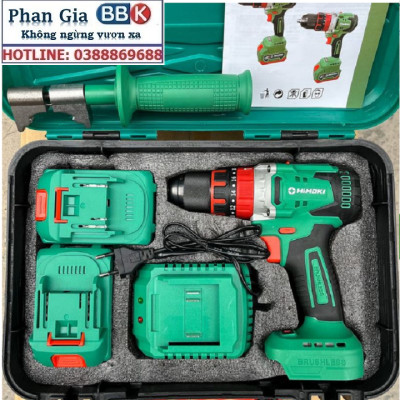 Máy Khoan Pin Bê Tông 3 Chức Năng HIMOKI 13mm 21V Pin 10 Cell - Motor 100% Dây Đồng Không Chổi Than - Bảo Hành 12 Tháng