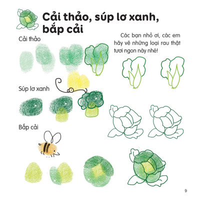 100++ Ý Tưởng Sáng Tạo Vẽ Tranh Bằng Vân Tay - Thực Vật - Bìa Cứng