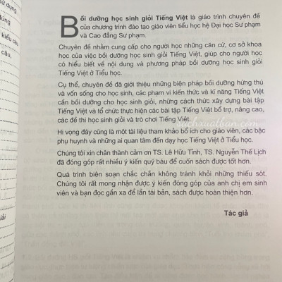 Sách Bồi Dưỡng Học Sinh Giỏi Tiếng Việt Ở Tiểu Học