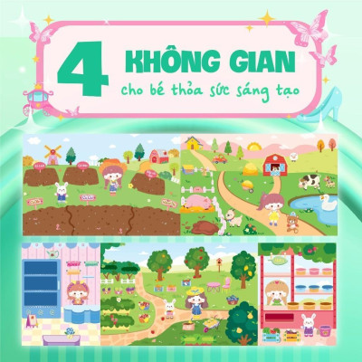 Sách - Trò Chơi Đóng Vai Công Chúa Nhỏ Mika - Tham Quan Nông Trại - Bóc Dán 80+ Sticker Đa Dạng Cho Bé Gái - Megabook