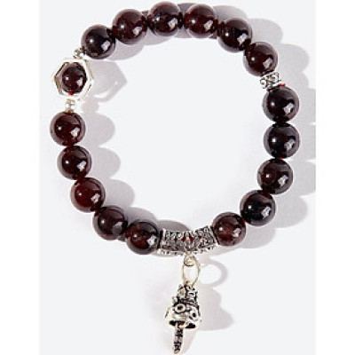 Vòng tay ngọc hồng lựu phối mèo may mắn Ngọc Quý Gemstones