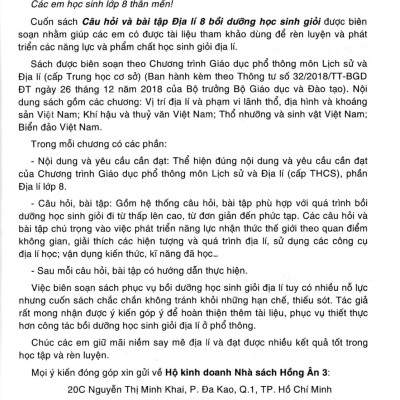 Câu Hỏi Và Bài Tập Bồi Dưỡng Học Sinh Giỏi Địa Lí 8 (Dùng Chung Cho Các Bộ SGK Hiện Hành) (HA)