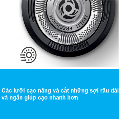 Máy cạo râu khô và ướt cao cấp thương hiệu Philips S5390/12 - Hàng Nhập Khẩu