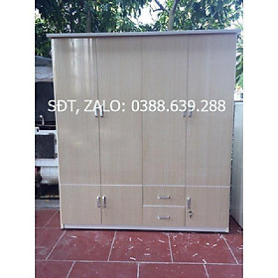 tủ nhựa đài loan 4 cánh vân gỗ sồi