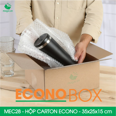 MEC28 - 35x25x15 cm - Combo 100 thùng hộp carton trơn siêu tiết kiệm ECONO