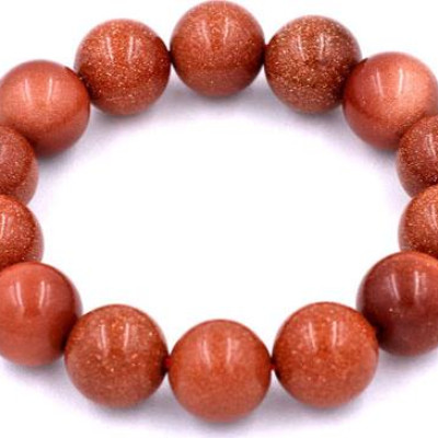 Vòng tay chuỗi hạt Đá Kim Sa 14 ly 15 hạt - hợp mệnh Kim, mệnh Thổ