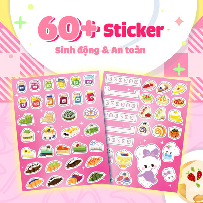 Mua hay bán khéo cùng thỏ Miki tủ bánh ngọt ngào (Hơn 60 stickers)