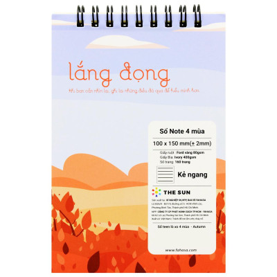 Sổ Lò Xo Note 4 Mùa A6 - Kẻ Ngang - 160 Trang 80gsm - The Sun - Autumn