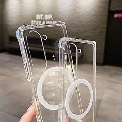 Ốp Lưng Trong Suốt Hỗ Trợ Sạc Từ Tính Cho Samsung Galaxy Z Fold 6 / Z Flip 6 - Chống Ố Vàng, Hàng Nhập Khẩu