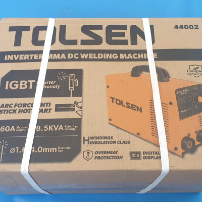 MÁY HÀN QUE ĐIỆN TỬ 4MM TOLSEN 44002 ( CHUYÊN KÉO QUE 4 LY, 160A)- HÀNG CHÍNH HÃNG