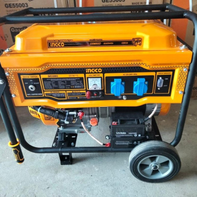 MÁY PHÁT ĐIỆN ĐỘNG CƠ XĂNG 4 THÌ, OHV, (13HP) 5.5KVA INGCO  GE55003- HÀNG CHÍNH HÃNG