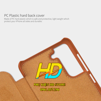 Bao Da Hiệu Nillkin Da Thật Cho Samsung Galaxy S21 FE Cao Cấp Có Ngăn Đựng Thẻ - Hàng Chính Hãng