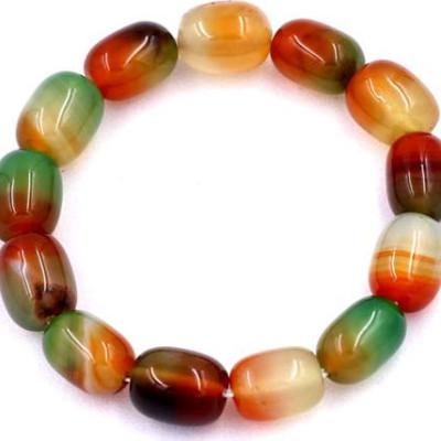 Vòng tay chuỗi hạt Lu Thống Thạch Anh Xanh Nâu Bầu 12mm x 16mm - hợp mệnh Mộc, mệnh Hỏa