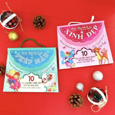 Sách - Túi Truyện Xinh Đẹp - 10 Câu Chuyện Tuyệt Vời Để Các Bạn Nhỏ Mang Theo Bên Mình - Túi Màu Hồng - Tân Việt Books