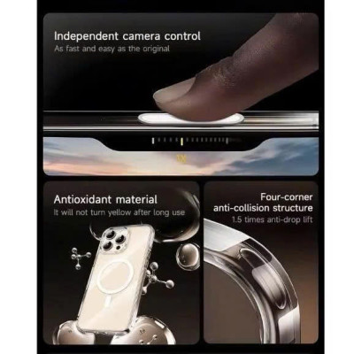 Ốp Lưng Trong Suốt Wiwu Dynamic Pro Cho iPhone 16 Pro Max Chống Ố Vàng Hỗ Trợ Sạc Không Dây - Hàng nhập khẩu