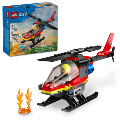 Đồ Chơi Lắp Ráp Trực Thăng Cứu Hỏa - Fire Rescue Helicopter - Lego City 60411 (85 Mảnh Ghép)