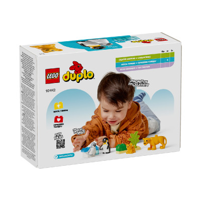 LEGO DUPLO 10442 Đồ Chơi Lắp Ráp Gia Đình Động Vật Hoang Dã: Chim Cánh Cụt Và Sư Tử (10 chi tiết)