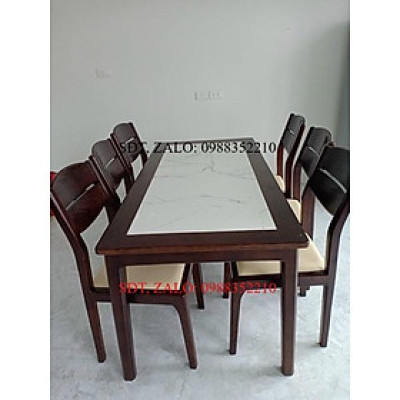 Bàn Ăn 6 Ghế Lau Màu Óc Chó Giá Rẻ