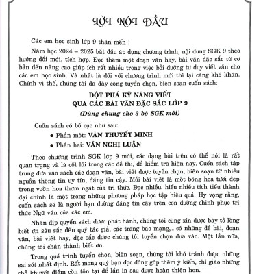 Đột Phá Kỹ Năng Viết Qua Các Đề Và Bài Văn Đặc Sắc 9 (Biên Soạn Theo Chương Trình GDPT Mới)