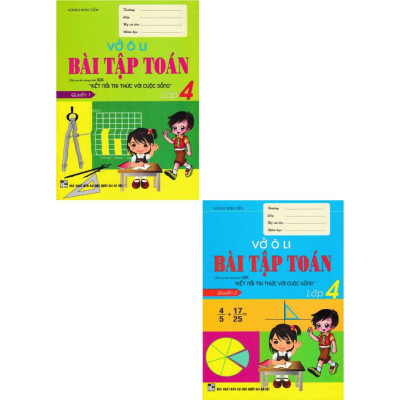 Combo vở ô li bài tập toán lớp 4 (quyển 1 + 2) (Bộ SGK  kết nối tri thức với cuộc sống) (HA-MK)