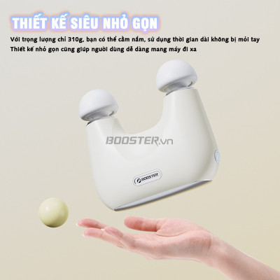 Máy massage cầm tay 2 đầu Booster mini KK, lực đấm mạnh, thiết kế nhỏ gọn sang trọng 3 tốc độ, 3 bộ đầu massage thư giãn