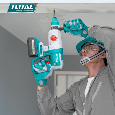 MÁY KHOAN ĐỤC DÙNG PIN 20V (1 pin 4.0Ah + sạc) TOTAL TRHLI202081 - HÀNG CHÍNH HÃNG